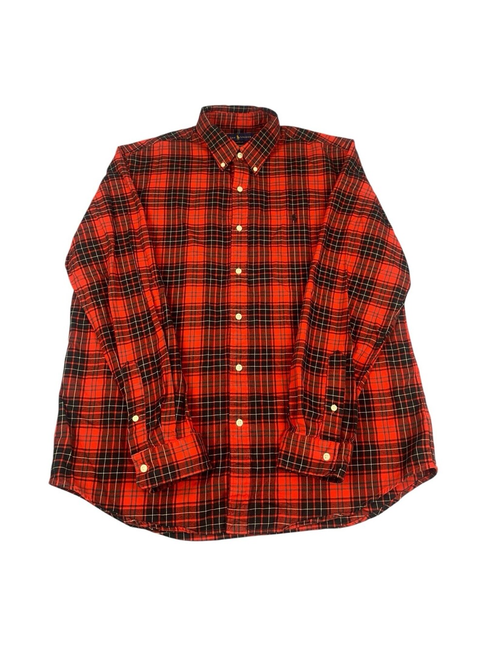 Ralph Lauren Men's Shirt, Red Plaid, Classic Fit, Long Sleeve, Size XL